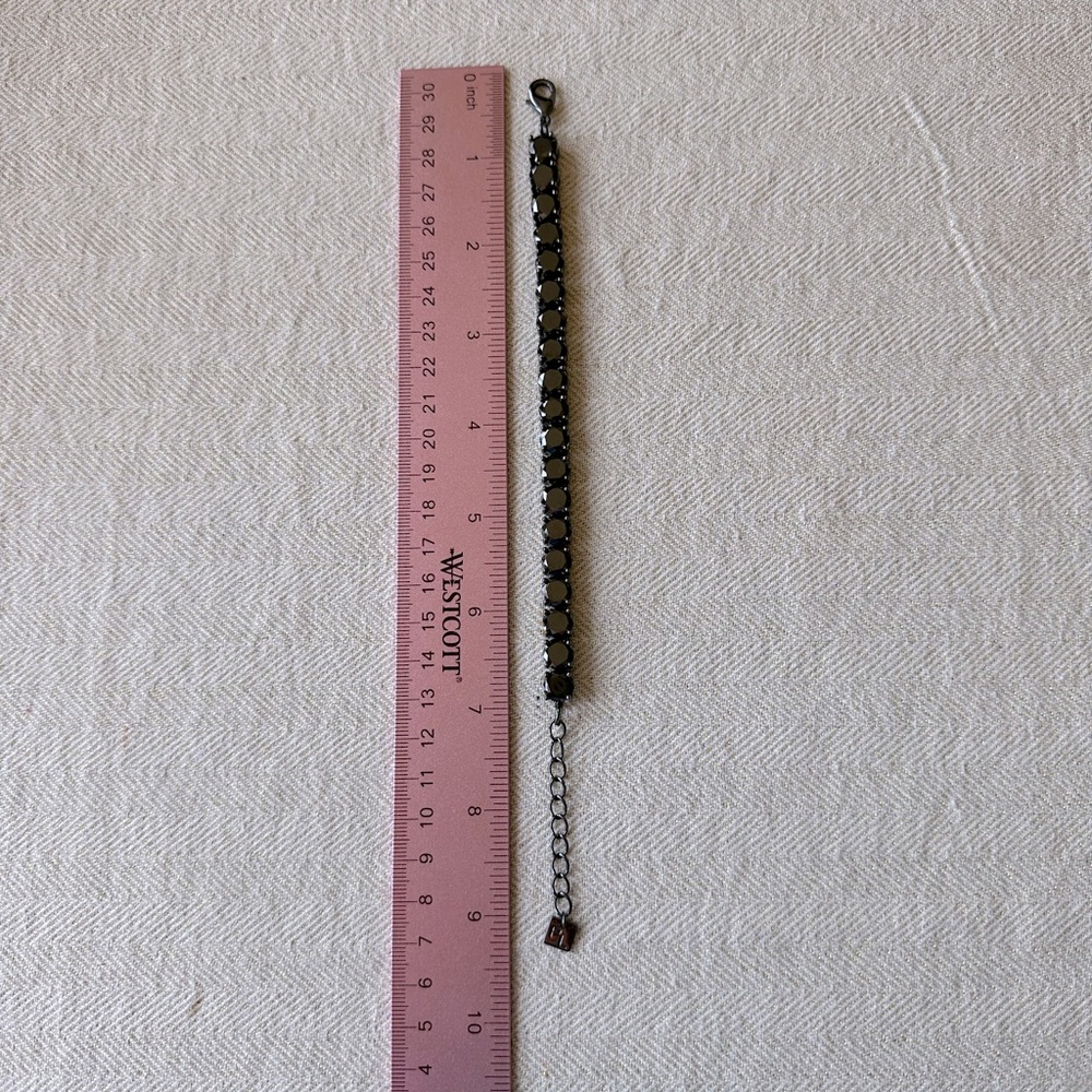 Jet Black CZ Impression Tennis Bracelet Set in Hematite by Park Lane Jewelry - Picture 8 of 8